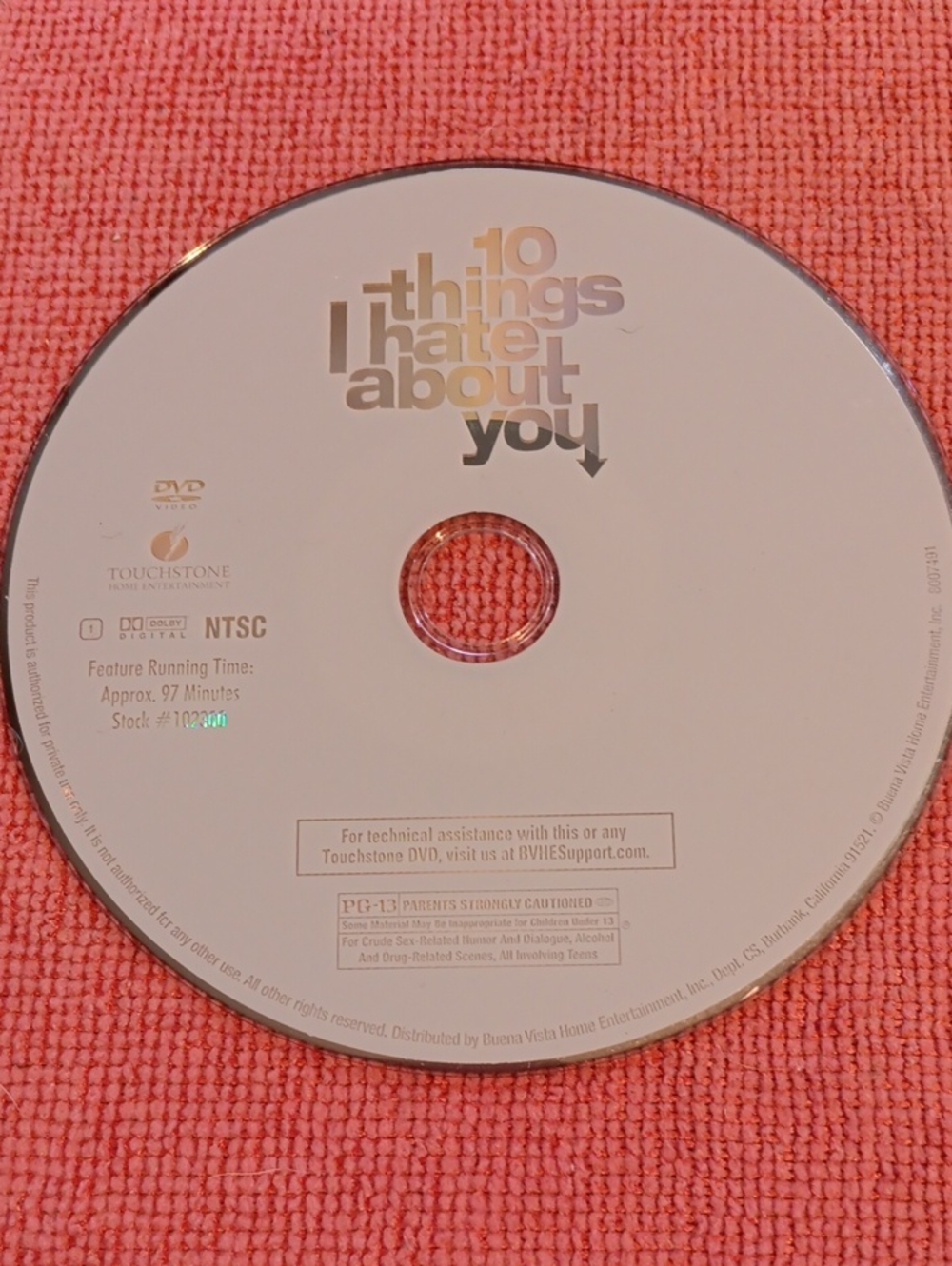 2/$12 10 Things I Hate About You DVD *NO CASE*